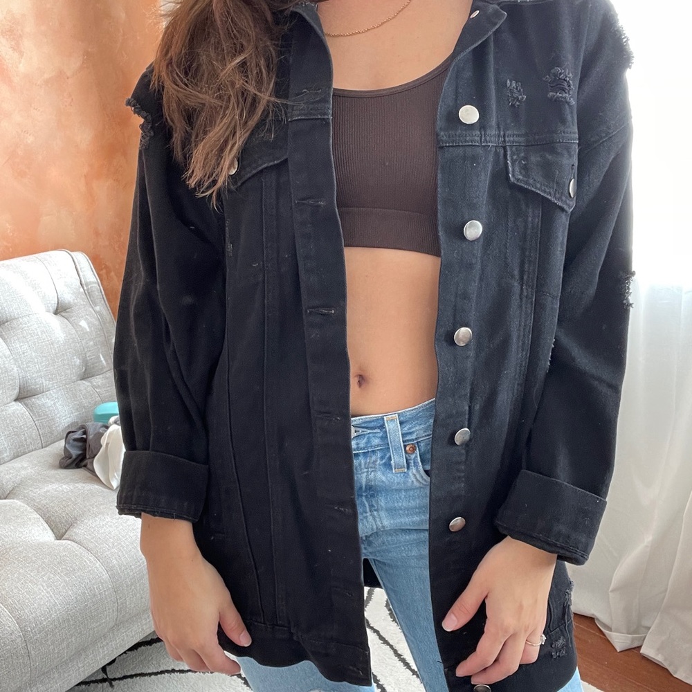 Distressed Jean Jacket Forever21